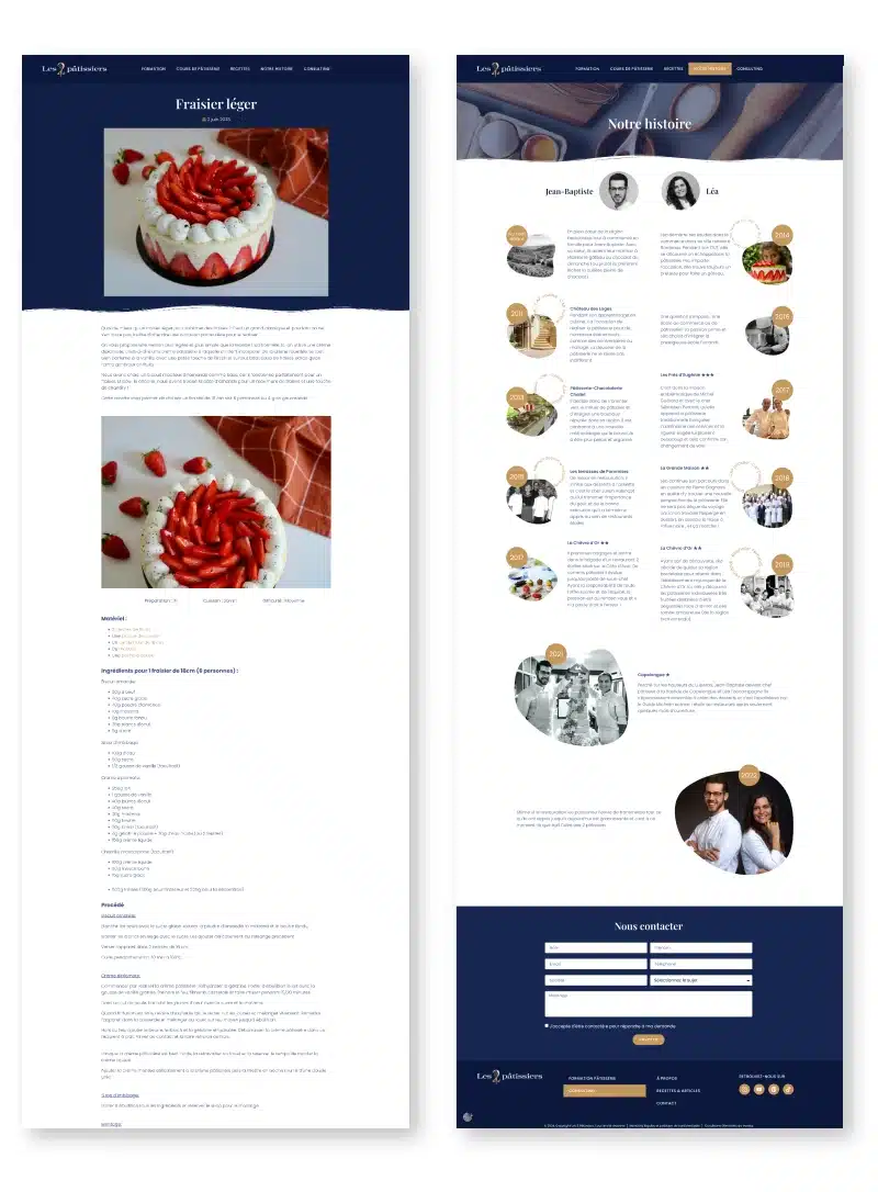 Les 2 Pâtissiers - Cas client - Création d'identité visuelle et site internet - Site web 2