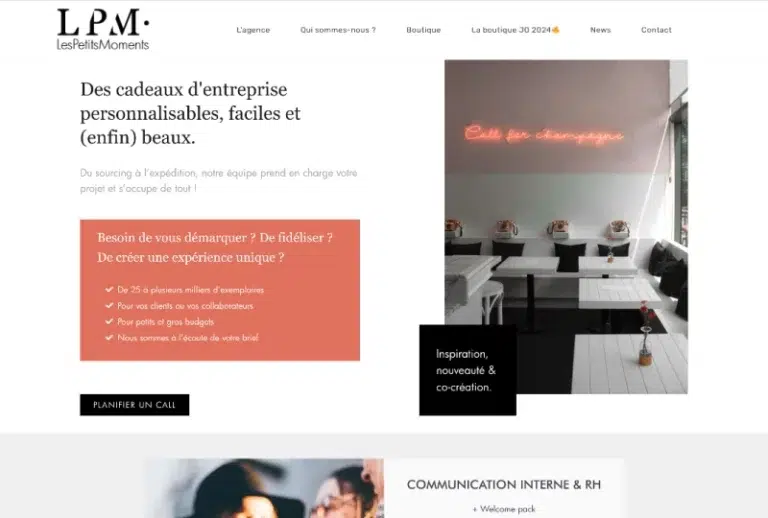 Les Petits Moments - Cadeau d'entreprise personnalisé - Création du logo et du site internet par Raphiste alias Raphaëlle Moreau