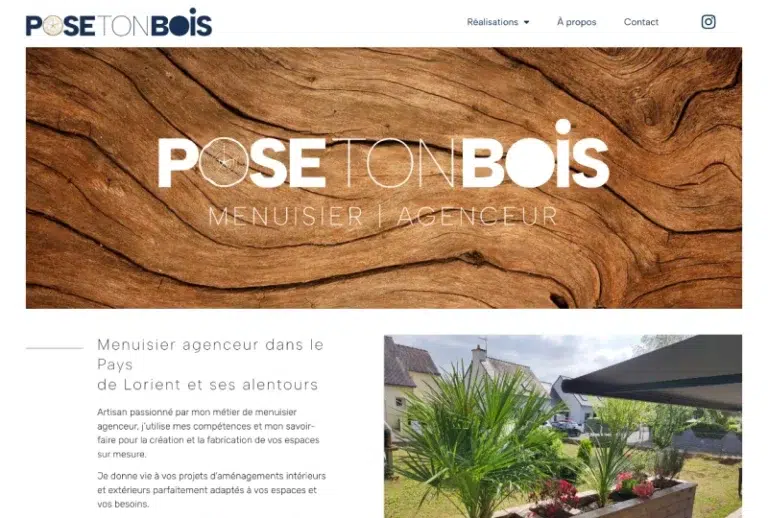 Pose ton Bois - Menuisier agenceur basé à Lorient Morbihan Bretagne - Création du site internet par Raphiste alias Raphaëlle Moreau