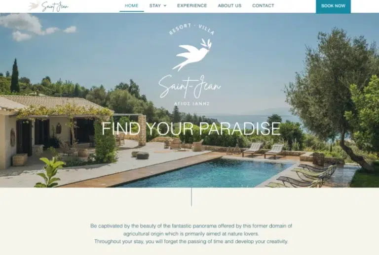 Villa Saint-Jean - Location de maison saisonnière en Grèce - Création du site internet par Raphiste alias Raphaëlle Moreau