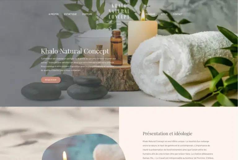 Institut de beauté - Khalo Natural Concept - Référence de site - création par Raphiste-5