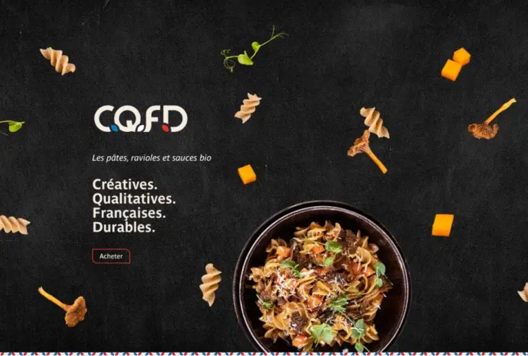 CQFD pâtes bio françaises - Référence de site - création par Raphiste