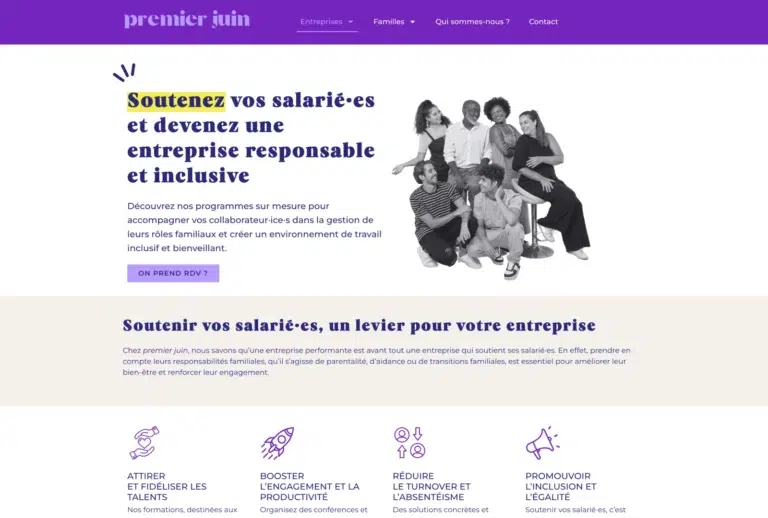 Premier juin - inclusivité en entreprise - Référence de site - création par Raphiste