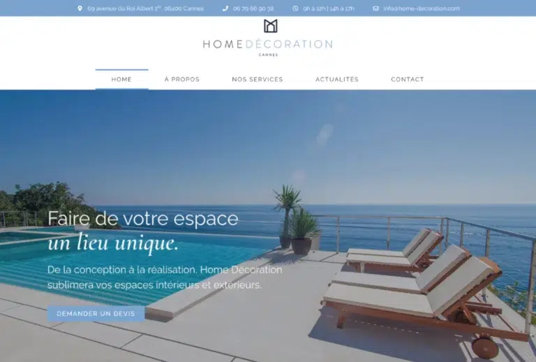 Home décoration - Architecte d'intérieur Cannes - Référence de site - création par Raphiste