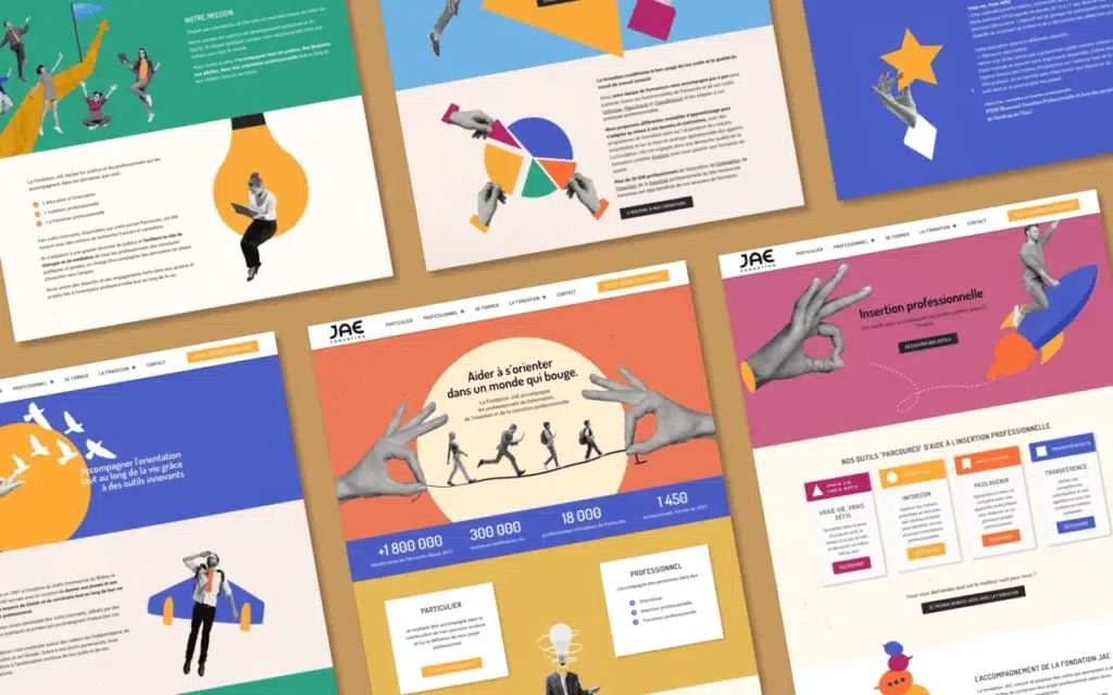 Fondation JAE - Cas client - Refonte du site internet - Portfolio couleur
