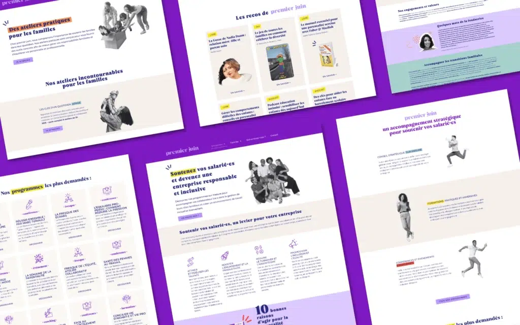 Premier juin - Cas client - Refonte du site internet - Portfolio couleur