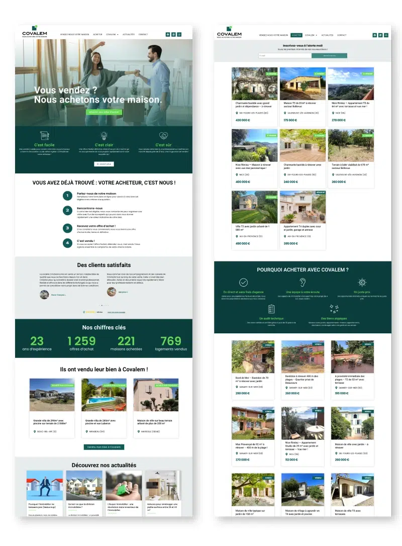 Covalem - Cas client - Création du site internet - site web