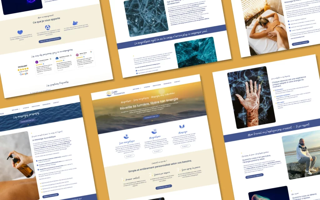 LumiN'essence - Cas client - Création du site internet - Portfolio couleur