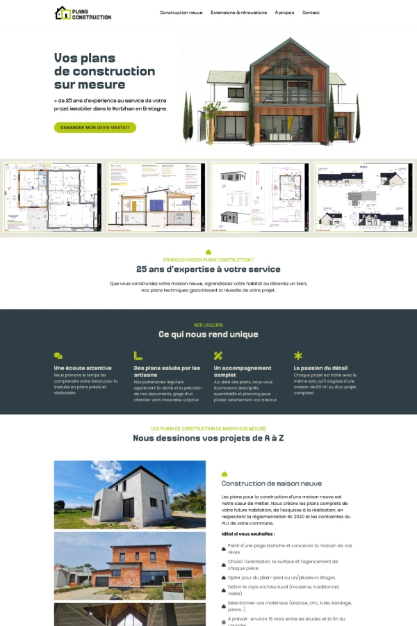 Site Plans Construction de Jean-Marc Pimpec réalisé en autonomie