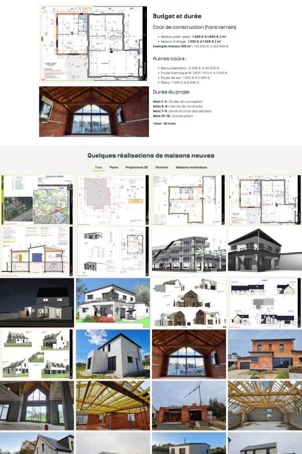 Site Plans Construction de Jean-Marc Pimpec réalisé en autonomie 3