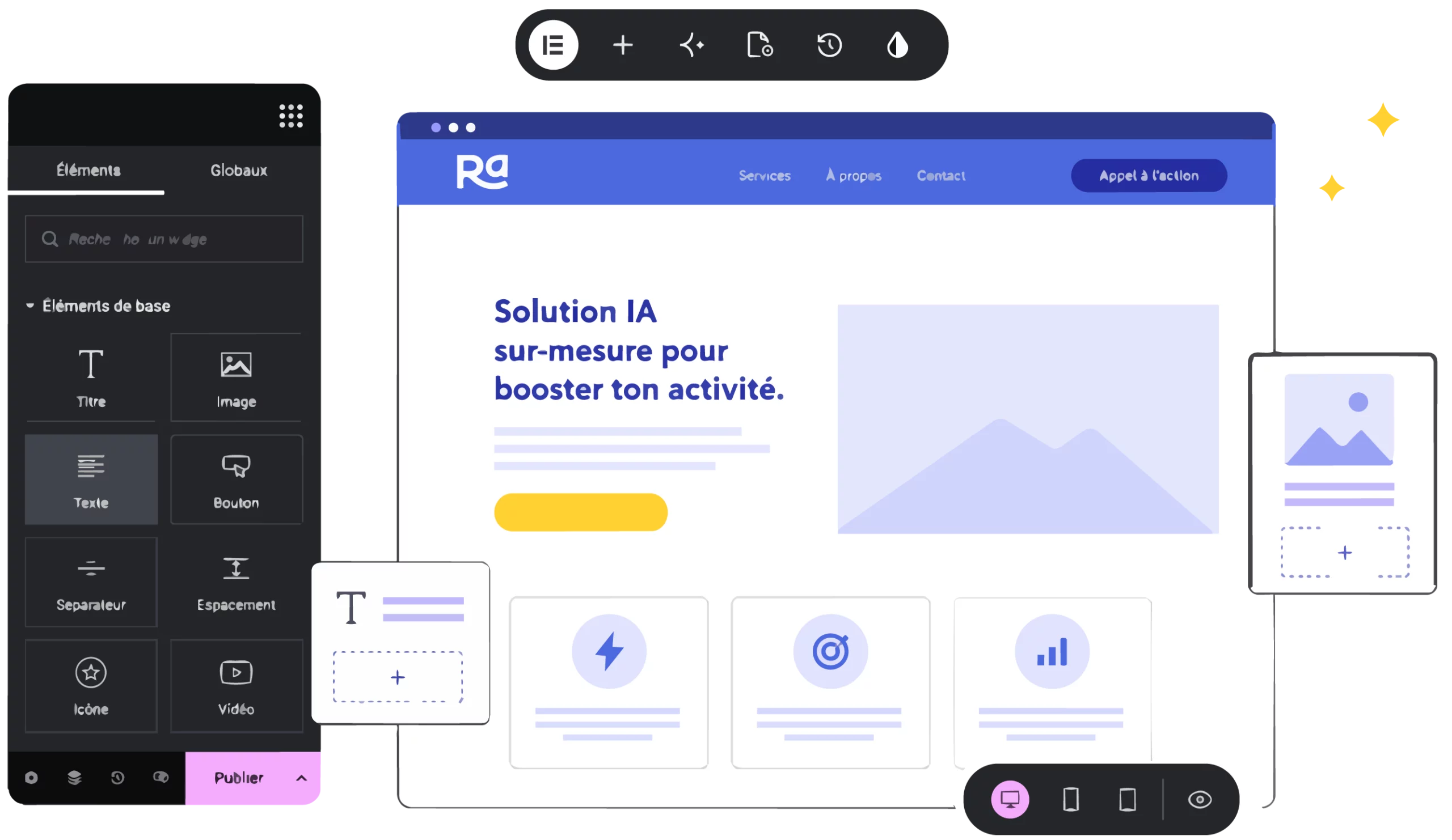 images mockup - création site web IA générative