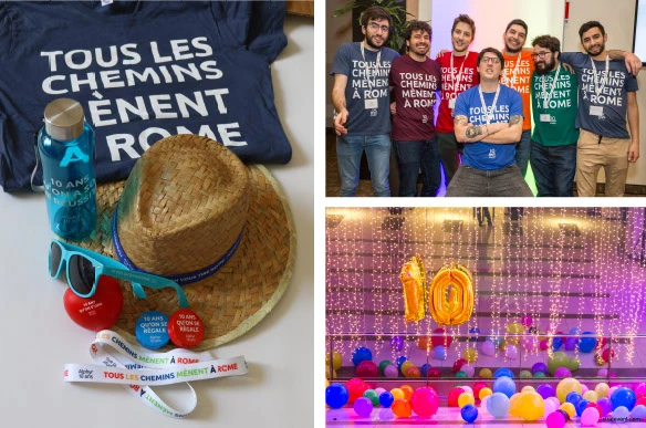 Organisation de l'événement « 10 ans » et création des goodies pour le groupe Alphyr, entreprise de recrutement intérimaire - Raphaëlle Moreau communication & évènementiel externalisée pays de Lorient