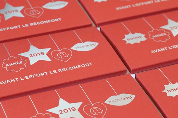 Packaging des chocolats imprimés pour envoyer aux clients au moment de Noël - Raphaëlle Moreau communication & évènementiel externalisée pays de Lorient