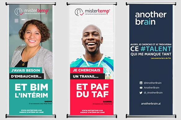 Passion de kakémono pour Mister Temp' et Another Brain startup - Raphaëlle Moreau communication & évènementiel externalisée pays de Lorient