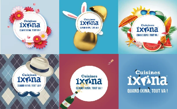 Passion des visuels pour les réseaux sociaux — entreprise cuisiniste Ixina - Raphaëlle Moreau communication & évènementiel externalisée pays de Lorient